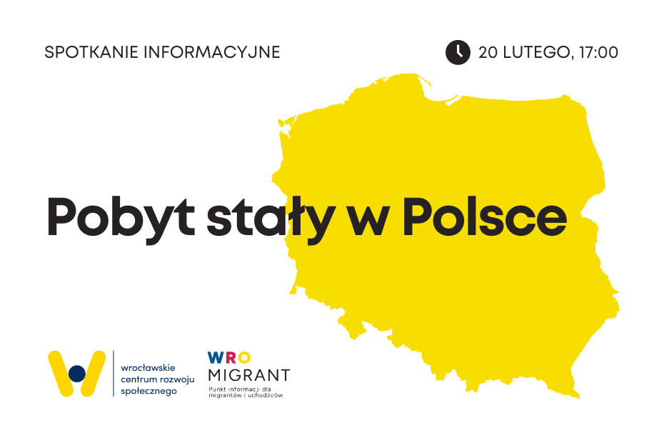 Grafika do spotkania informacyjnego "Pobyt stały w Polsce", wersja PL