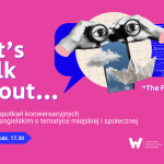 Plakat na wydarzenie - "Let's talk about vol.4" - seria spotkań konwersacyjnych w języku angielskim"