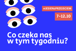 Grafika promująca harmonogram wydarzeń w Przejściu Dialogu.