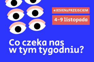 Grafika promująca harmonogram wydarzeń w Przejściu Dialogu.