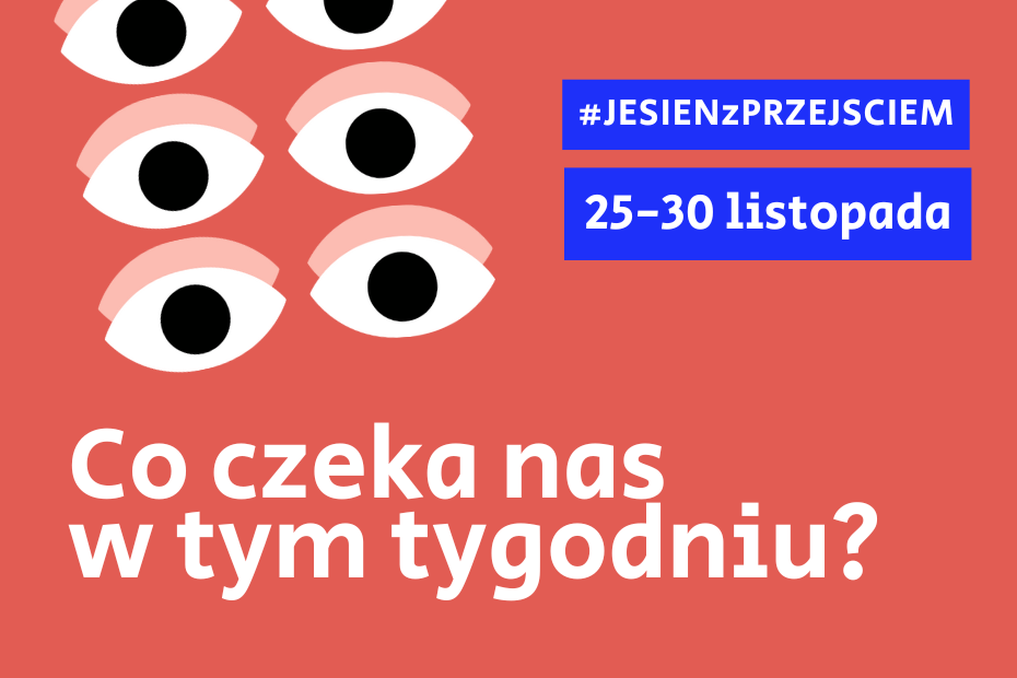 Grafika promująca harmonogram wydarzeń w Przejściu Dialogu.